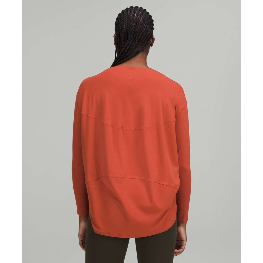 Lululemon Back In Action Long Sleeve Top 6 Cayenne Red Orange Special Edition